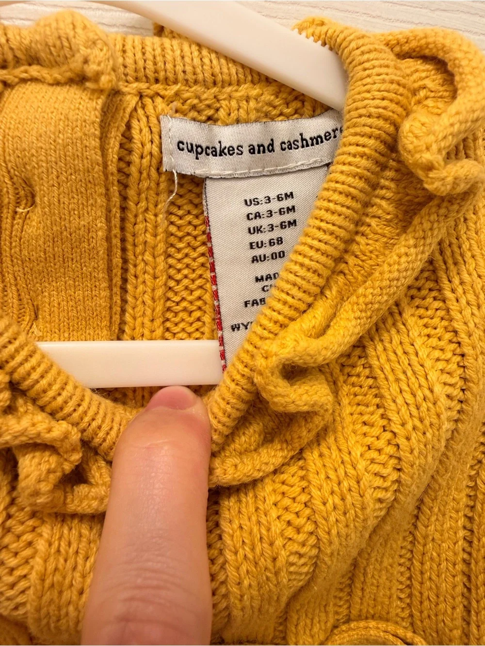 cupcakes & cashmere Mustard Knit Dress with Bonnet
